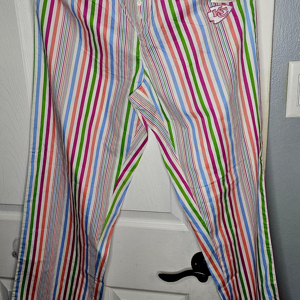 NFL Kansas City Chiefs Multicolor Striped Pajama Pants